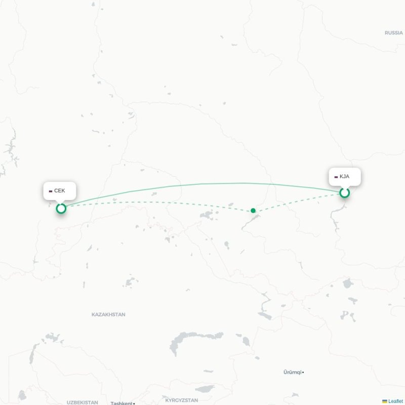 KJA - CEK route map