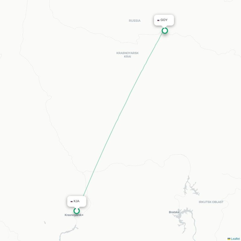 KJA - GOY route map