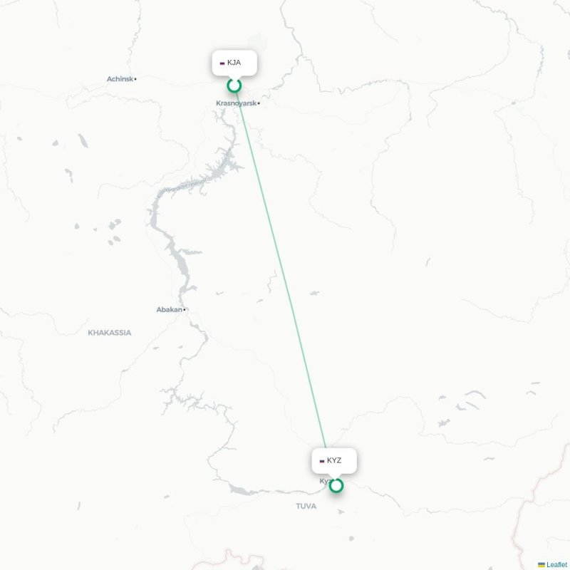 KJA - KYZ route map