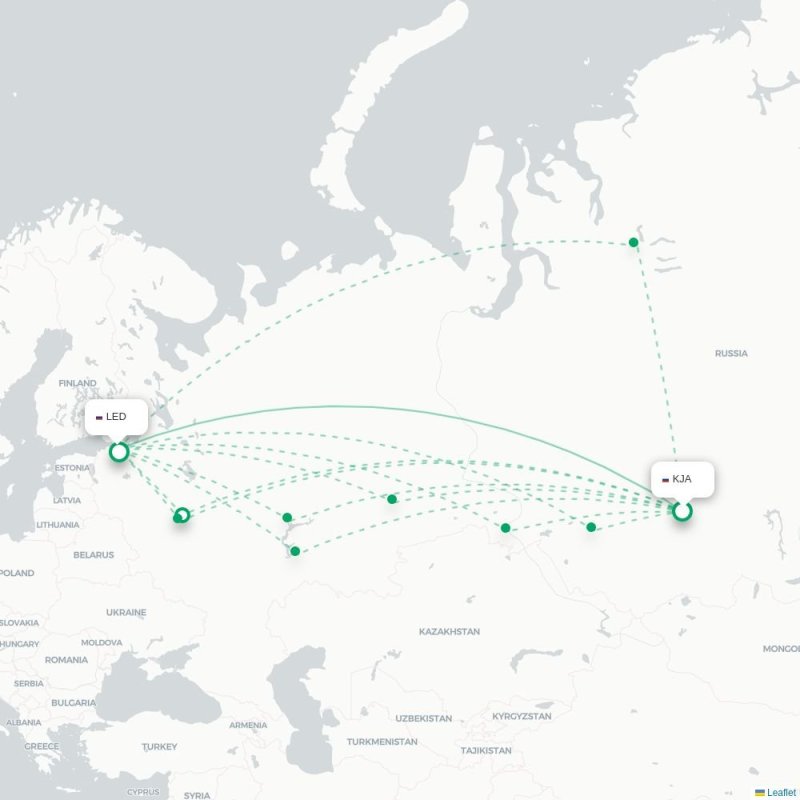 KJA - LED route map