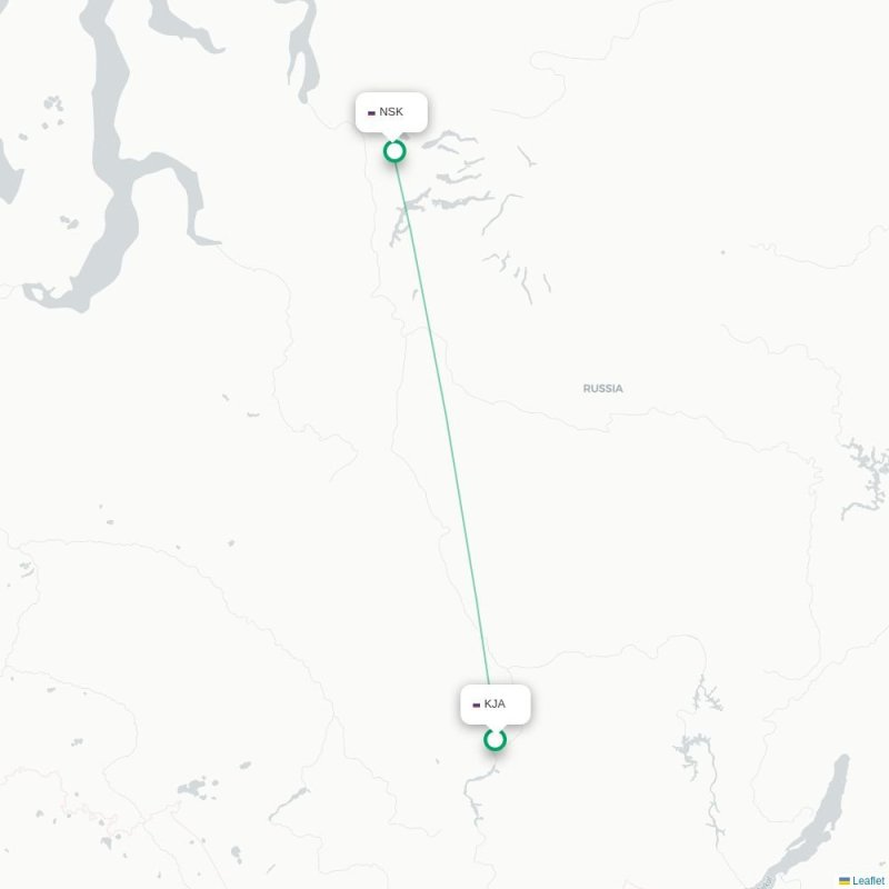KJA - NSK route map