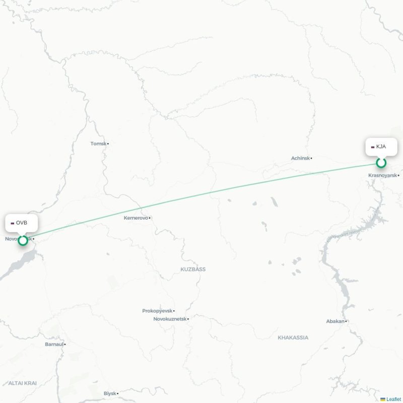 KJA - OVB route map