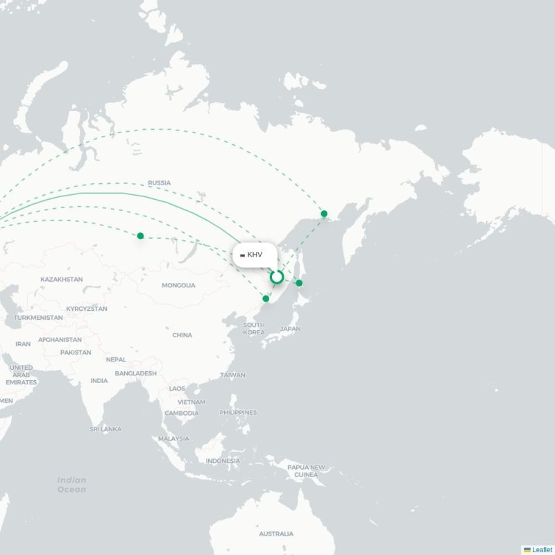 KJA - SVO route map