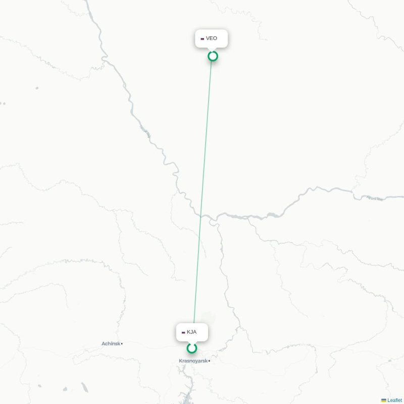 KJA - VEO route map