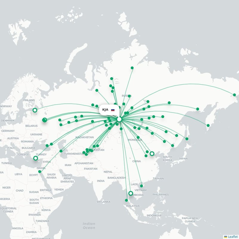 Route map Krasnoyarsk  KJA 
