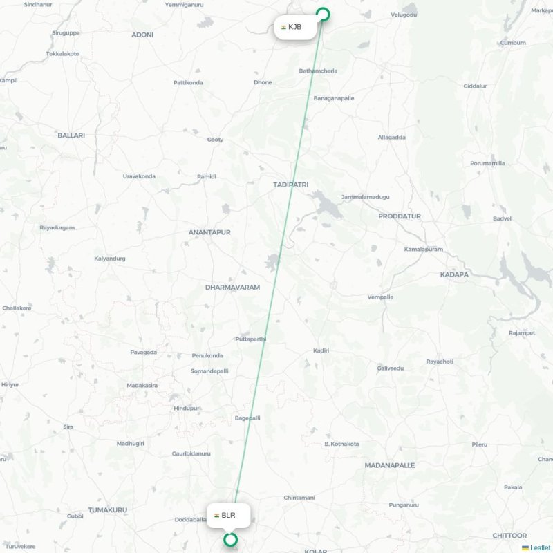 KJB - BLR route map