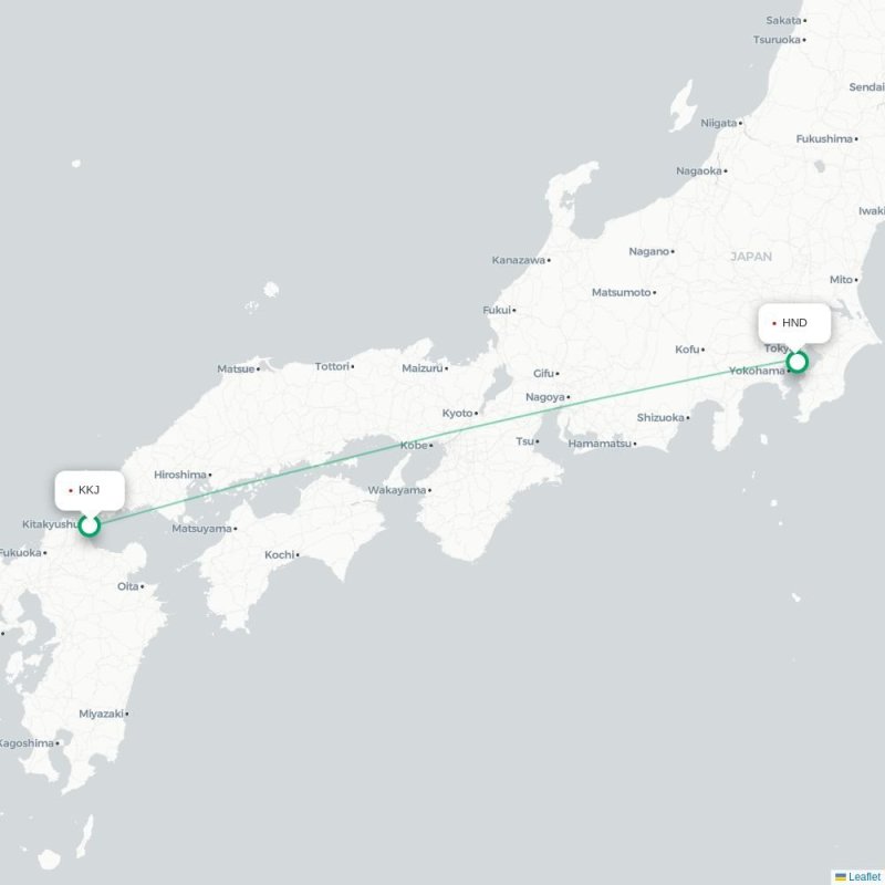 KKJ - HND route map