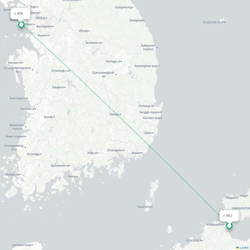 KKJ - ICN route map