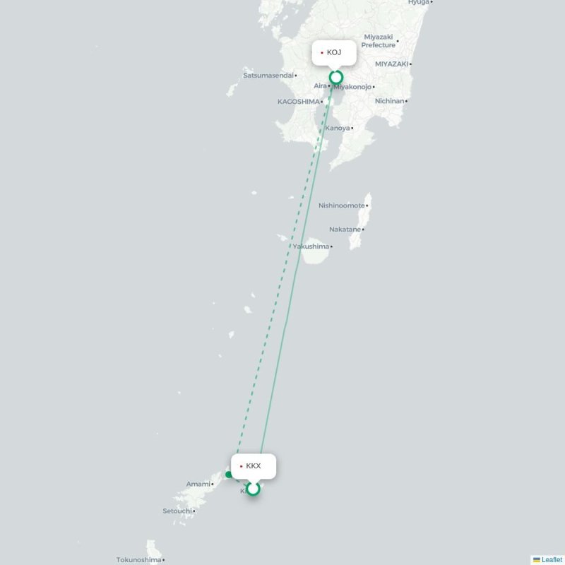 KKX - KOJ route map