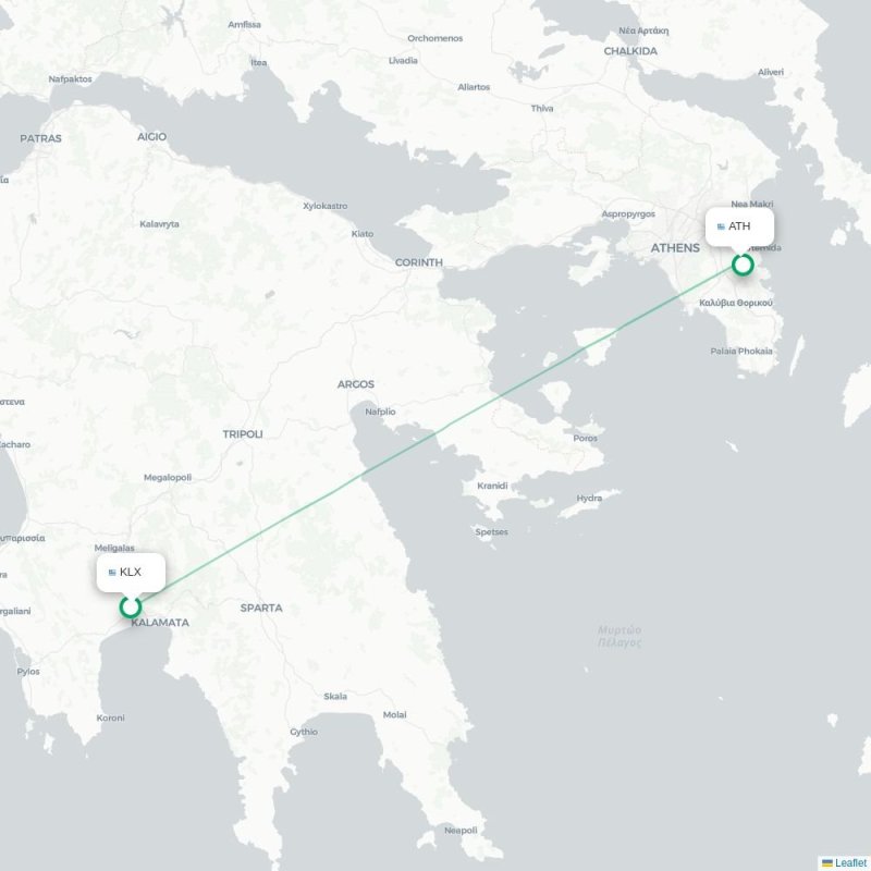 KLX - ATH route map