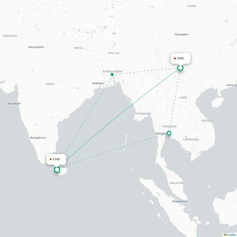KMG - CMB route map