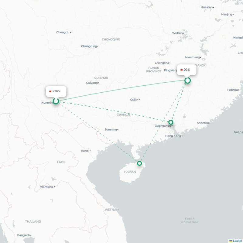 KMG - JGS route map