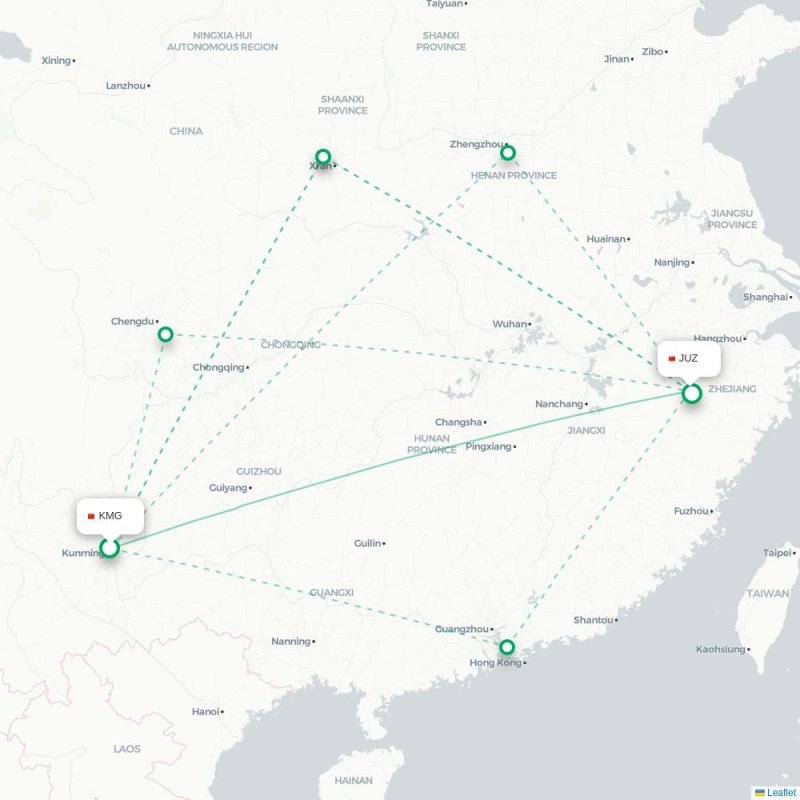 KMG - JUZ route map