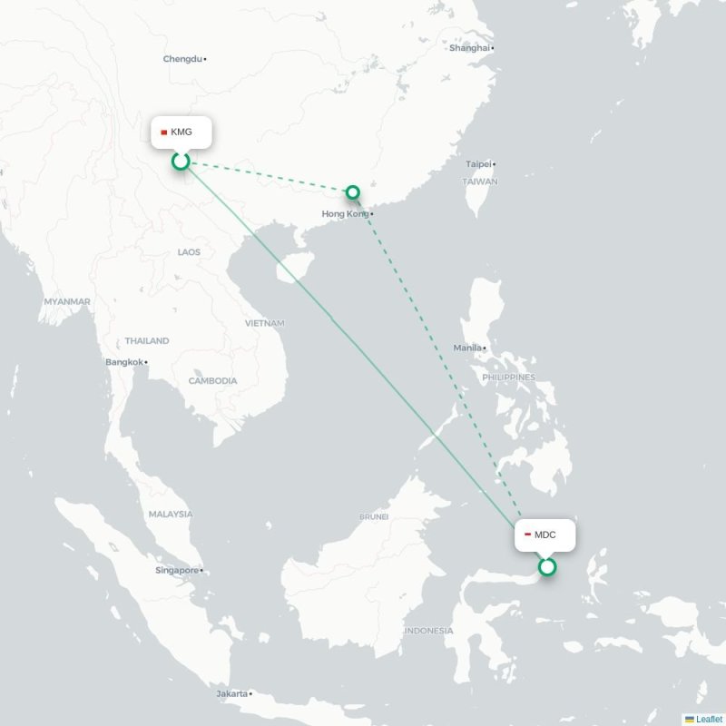 KMG - MDC route map