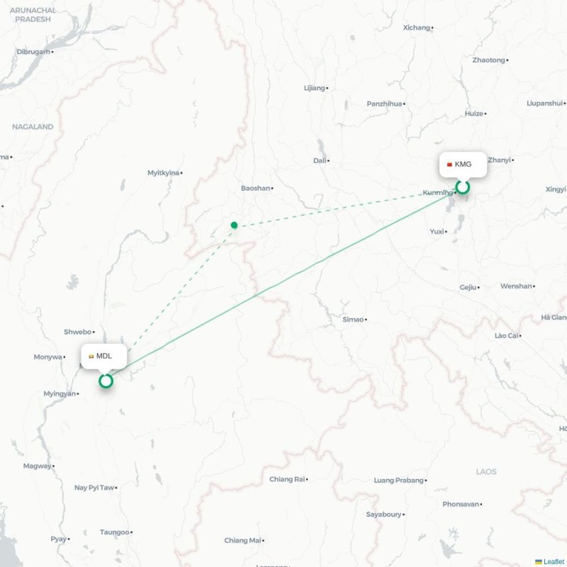 KMG - MDL route map