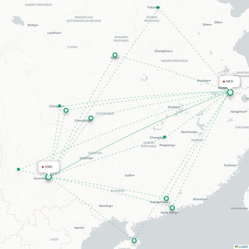 KMG - NKG route map