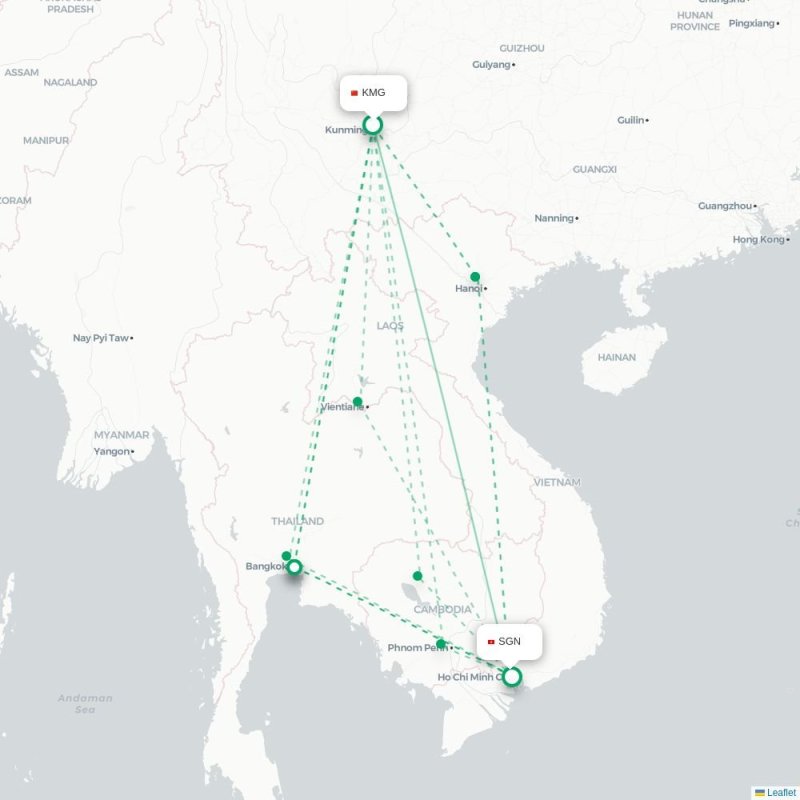 KMG - SGN route map