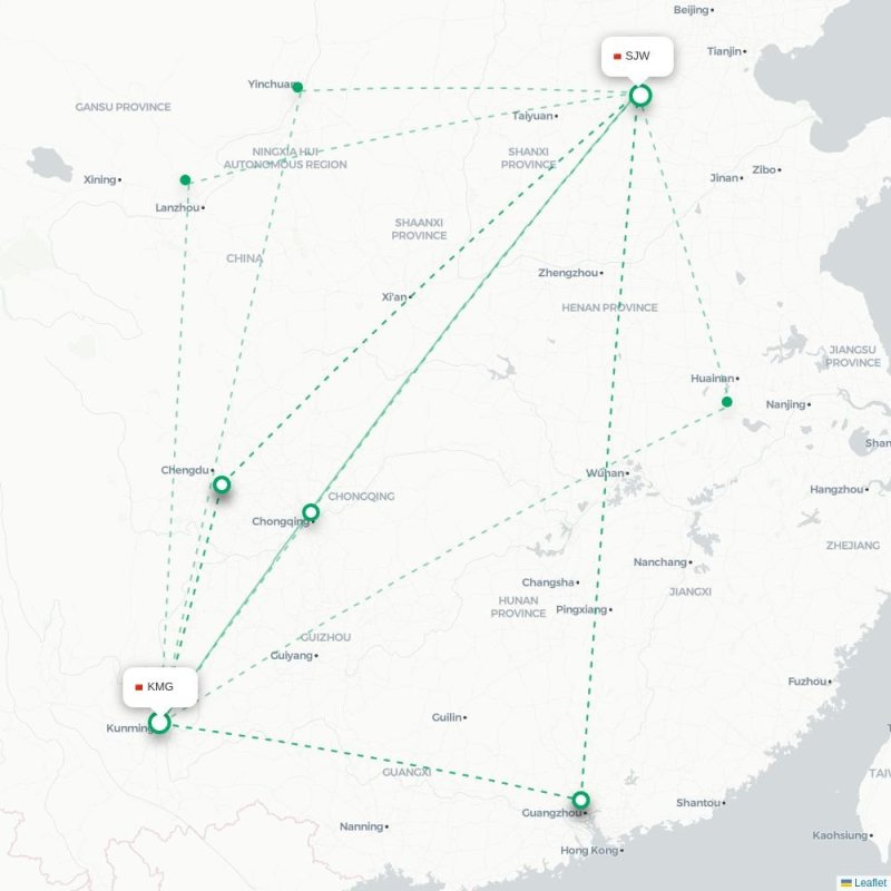 KMG - SJW route map