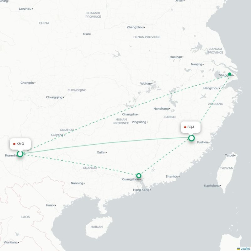 KMG - SQJ route map