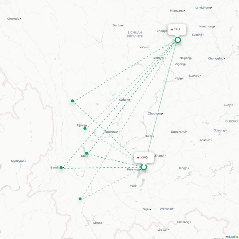 KMG - TFU route map