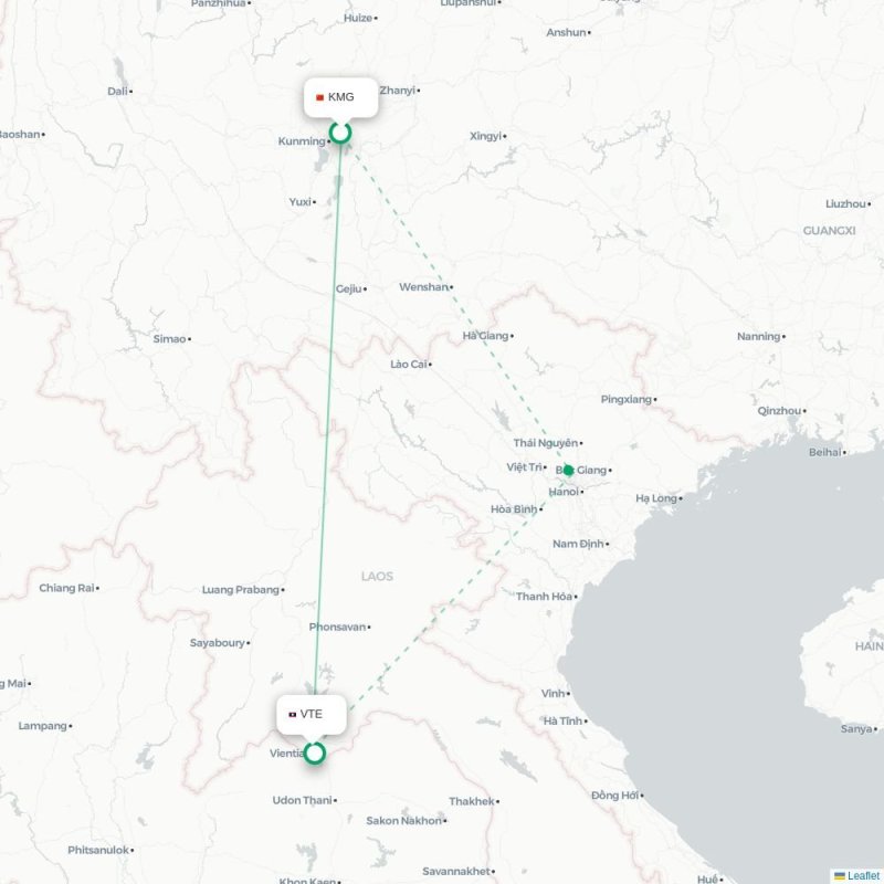 KMG - VTE route map