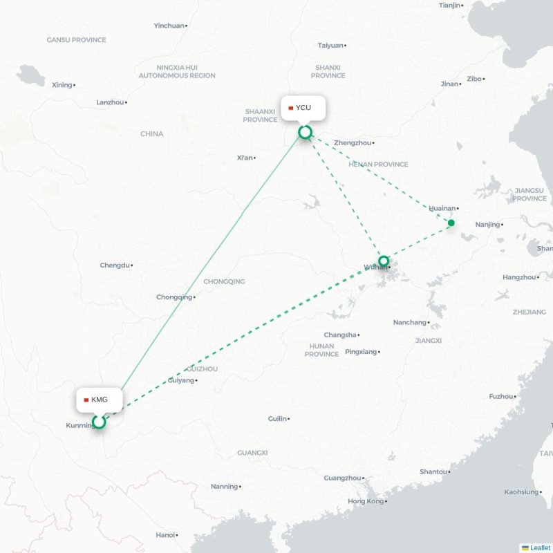 KMG - YCU route map