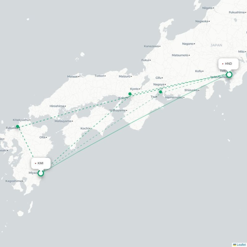 KMI - HND route map