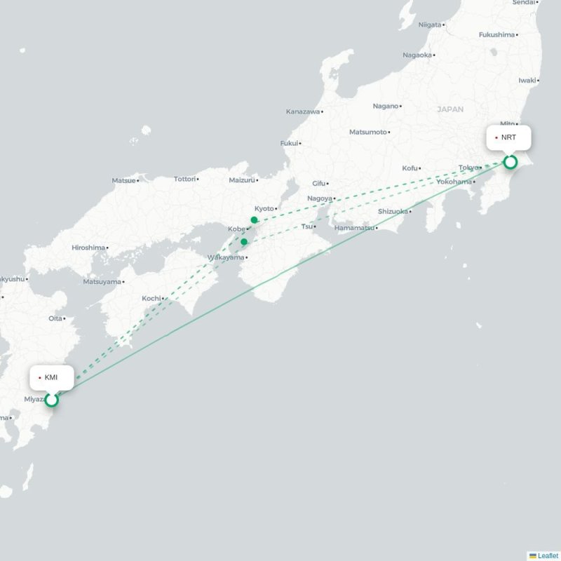 KMI - NRT route map