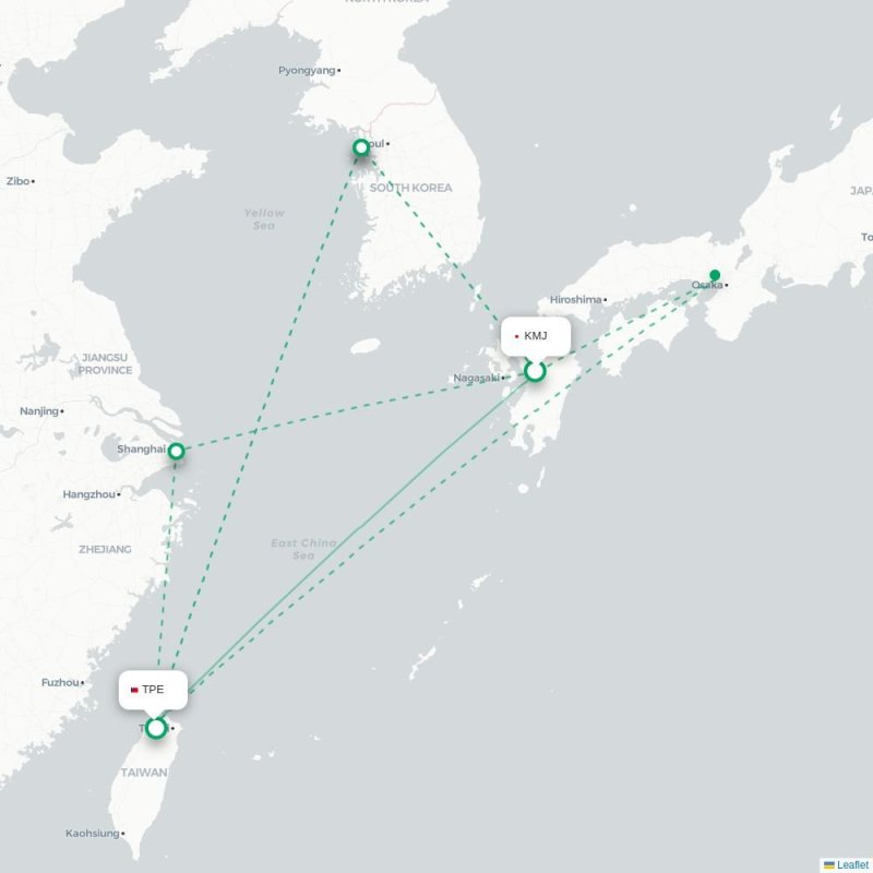 KMJ - TPE route map