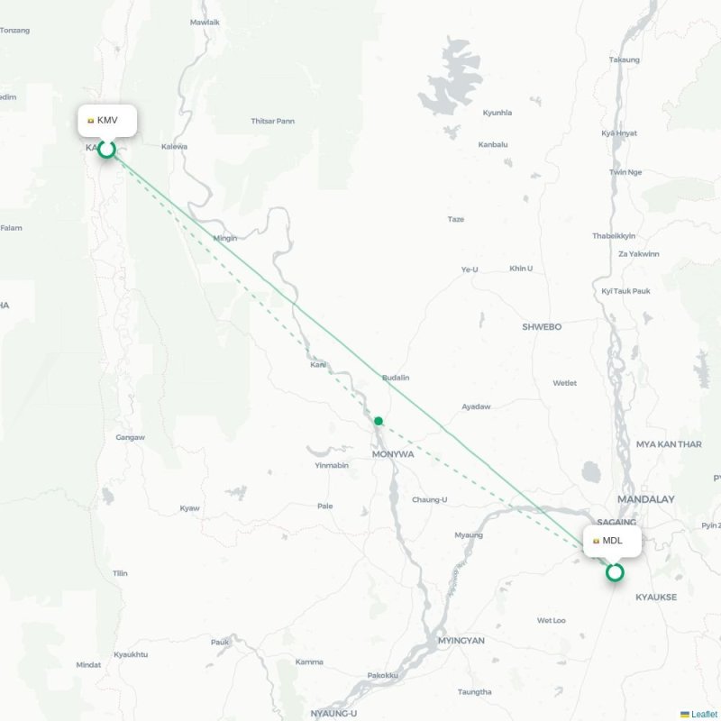 KMV - MDL route map