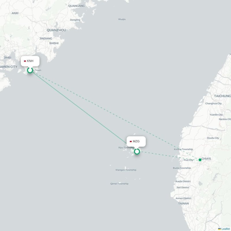 KNH - MZG route map