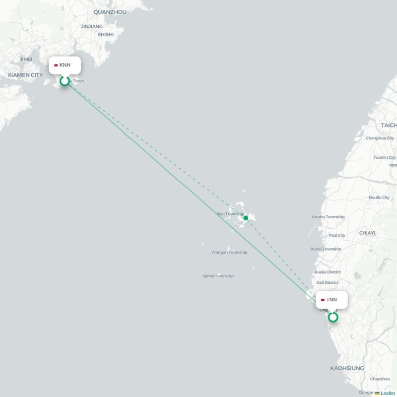KNH - TNN route map