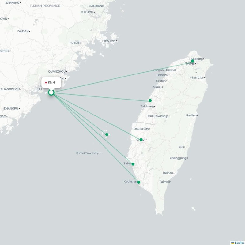 KNH - RMQ route map
