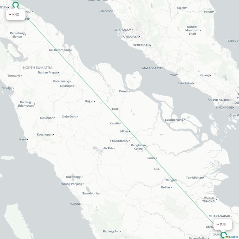 KNO - DJB route map