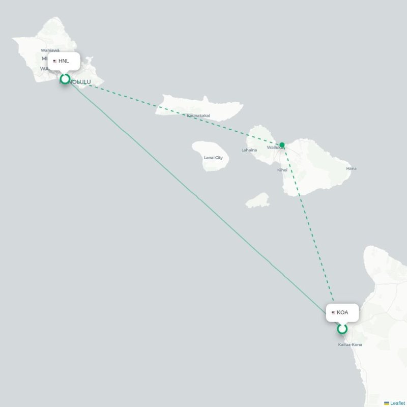 KOA - HNL route map