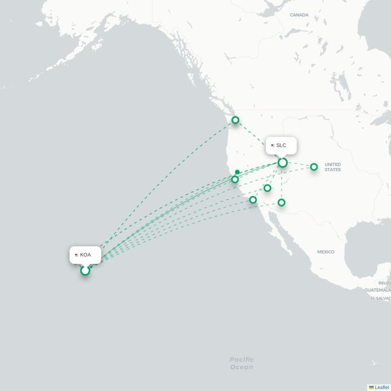 KOA - SLC route map