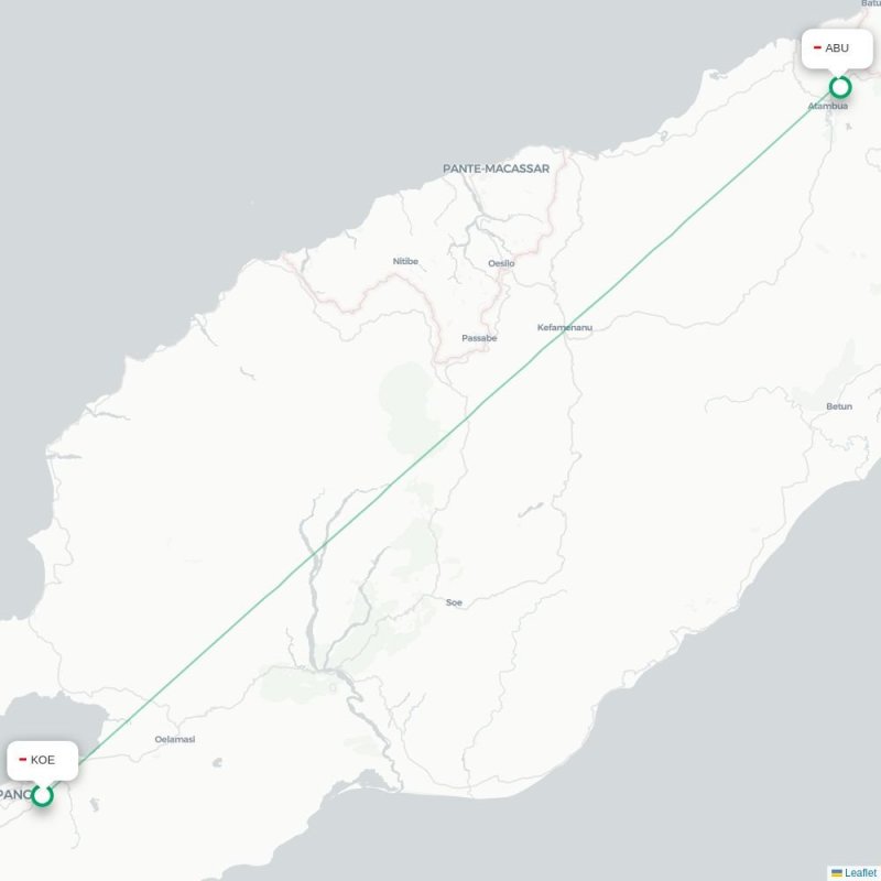 KOE - ABU route map