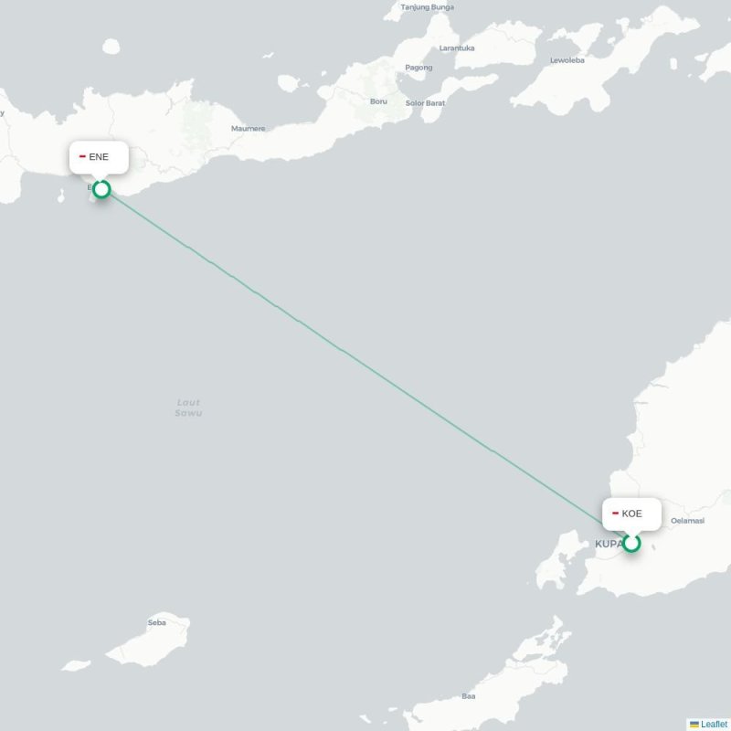 KOE - ENE route map