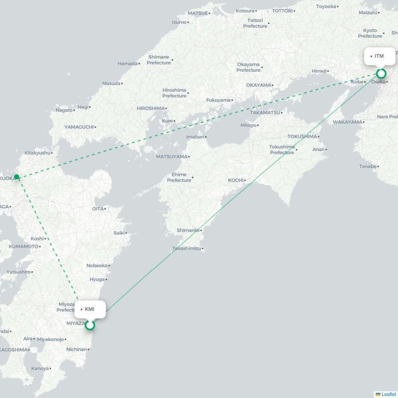 KOJ - ITM route map