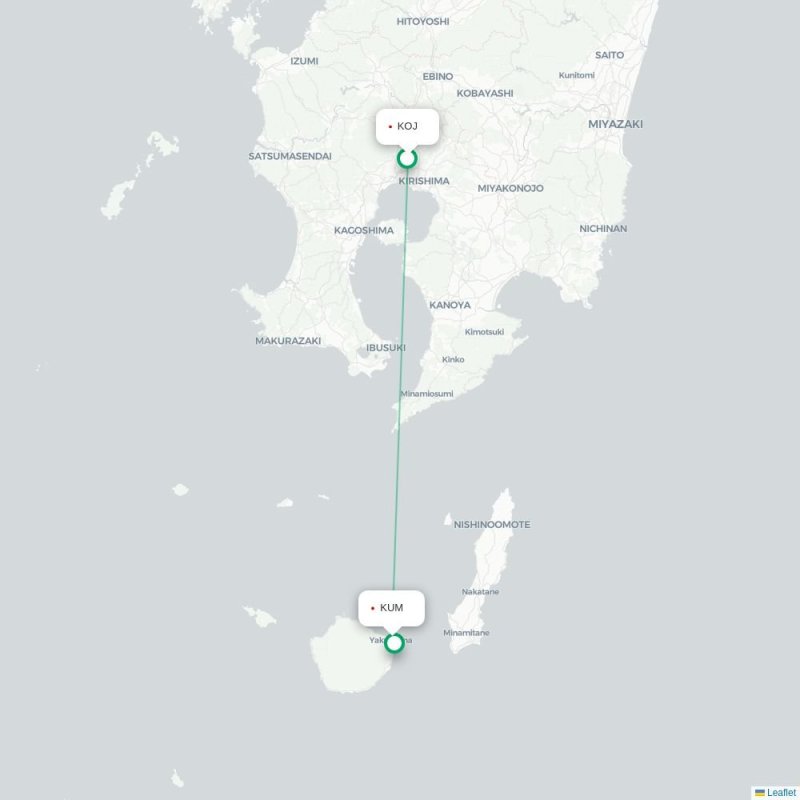 KOJ - KUM route map
