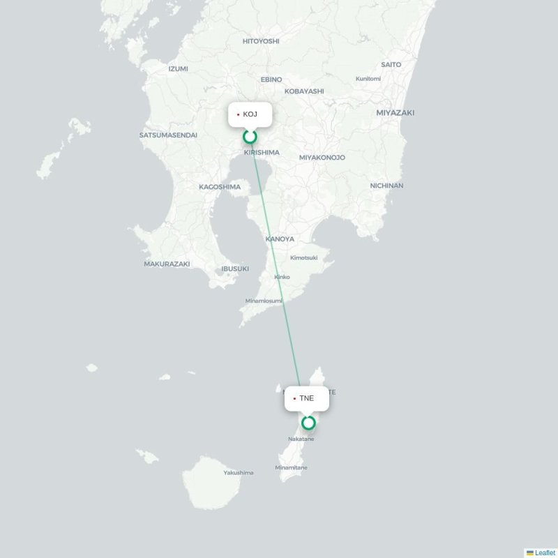 KOJ - TNE route map