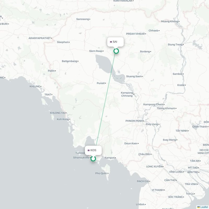 KOS - SAI route map