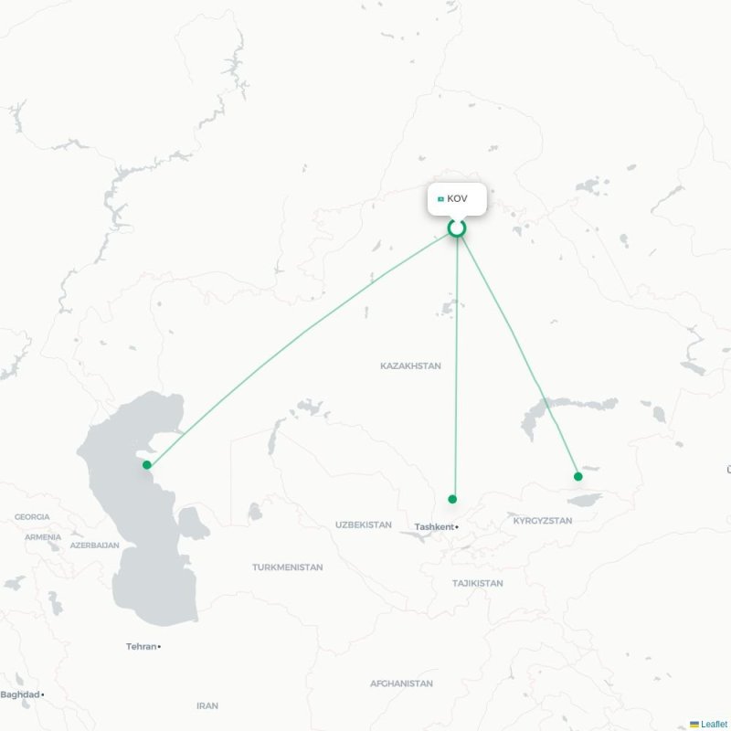 KOV - ALA route map