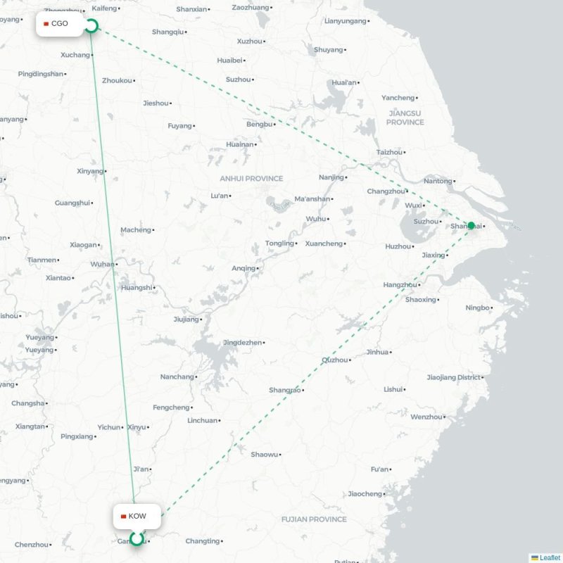 KOW - CGO route map