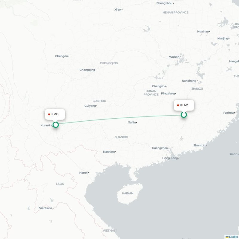 KOW - KMG route map