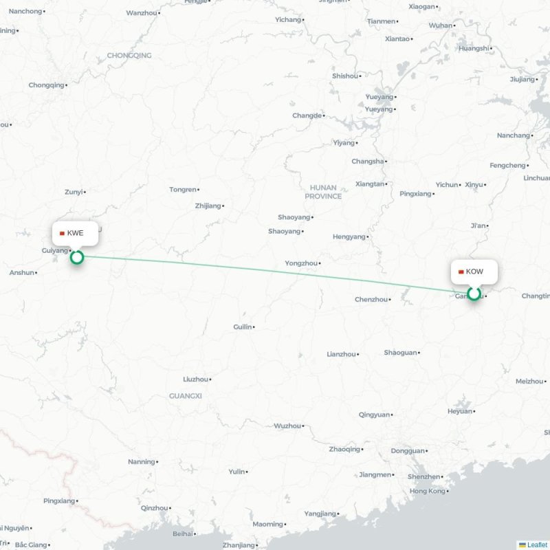 KOW - KWE route map
