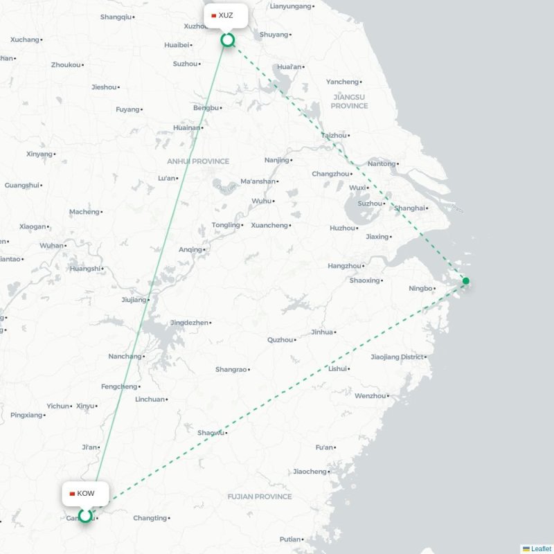 KOW - XUZ route map
