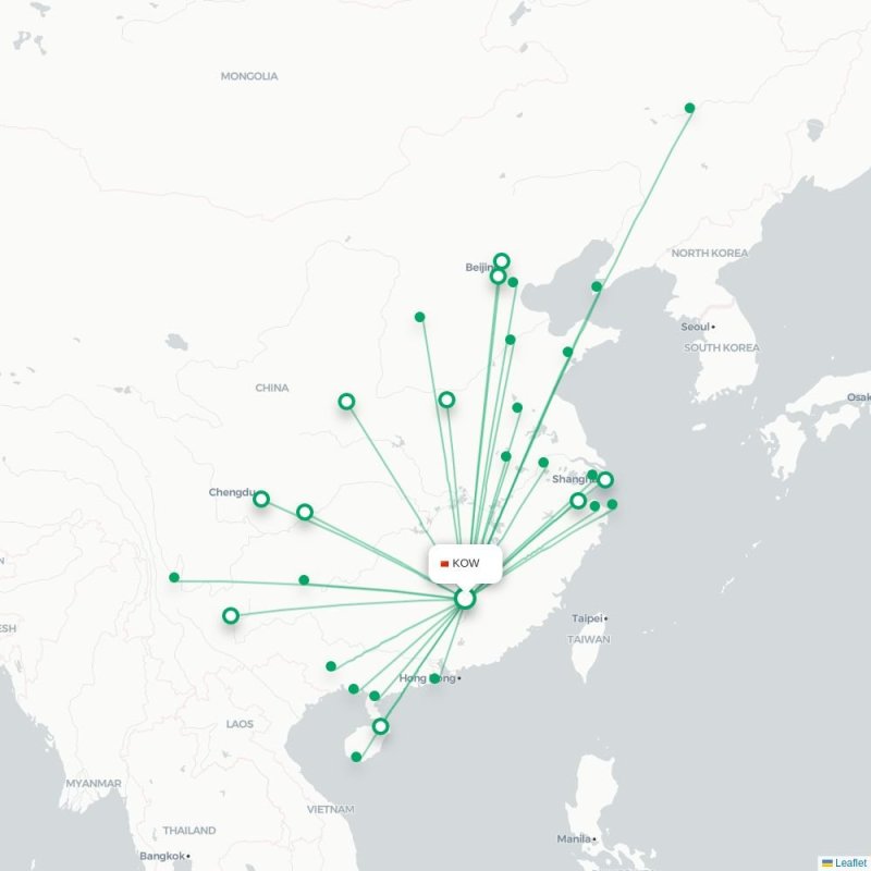 KOW - HGH route map