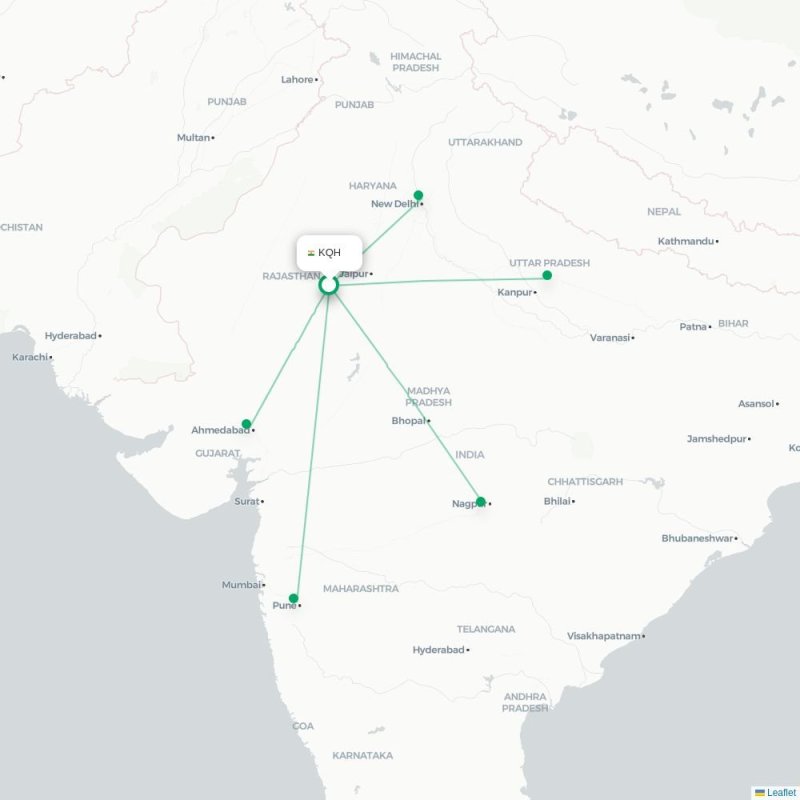 KQH - PNQ route map