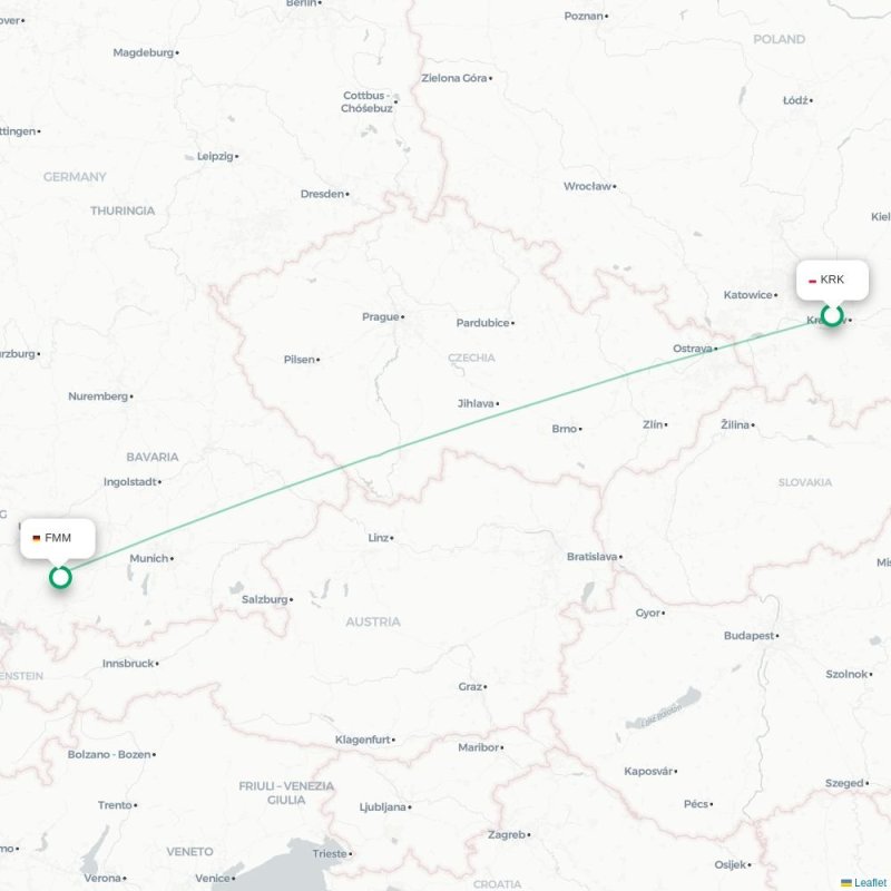 KRK - FMM route map
